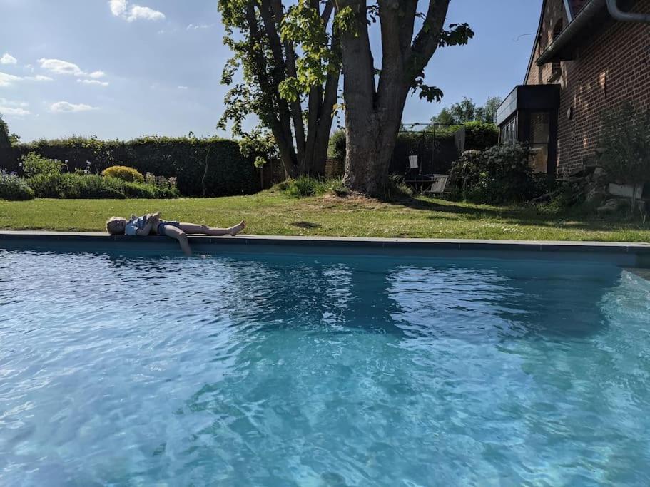 Villa Ferme De Caractere Avec Piscine Et Cheminee à Sainghin-en-Mélantois Extérieur photo